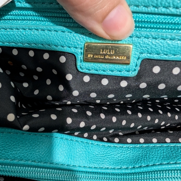 Lulu by Lulu Guinness Turquoise Blue Satchel with Gold Hardware - Picture 11 of 11